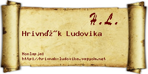 Hrivnák Ludovika névjegykártya
